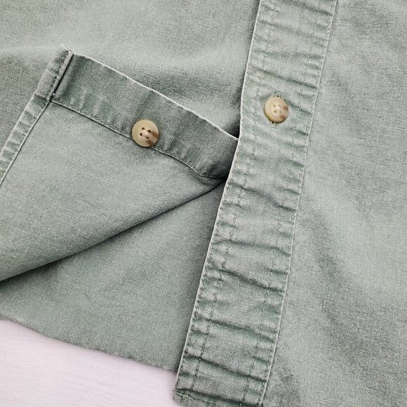 🌿 Vintage L.L.Bean Sage Green Washed 100% Cotton Shirt 2XLT - Picture 7 of 8